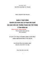 Quản lí hoạt động nghiên cứu khoa học sư phạm ứng dụng của giáo viên các trường trung học phổ thông ở tỉnh đồng nai (tt) 