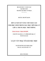 Rèn luyện kỹ năng viết báo cáo cho học sinh trong dạy học môn địa lý lớp 11 trung học phổ thông (tt) 