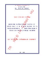 Hoàn thiện công tác quản lý đầu tư xây dựng cơ sở hạ tầng bằng nguồn vốn ngân sách nhà nước ở khu công nghiệp tây bắc đồng hới, tỉnh quảng bình 