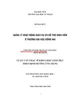 Quản lý hoạt động dịch vụ và hỗ trợ sinh viên ở trường đại học đồng nai (tt) 