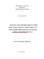 Đánh giá tổng hợp điều kiện tự nhiên phục vụ quy hoạch và phát triển cây công nghiệp nhiệt đới dài ngày huyện thống nhất, tỉnh đồng nai (tt) 