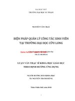 Biện pháp quản lý công tác sinh viên tại trường đại học cửu long (tt) 