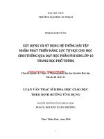 Xây dựng và sử dụng hệ thống bài tập nhằm phát triển năng lực tự học cho học sinh thông qua dạy học phần phi kim lớp 10 trung học phổ thông (tt) 