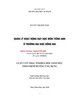 Quản lý hoạt động dạy học môn tiếng anh ở trường đại học đồng nai (tt) 
