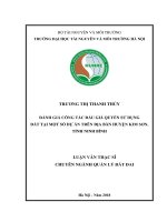 Đánh giá công tác đấu giá quyền sử dụng đất tại một số dự án trên địa bàn huyện kim sơn, tỉnh ninh bình 