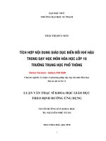 Tích hợp nội dung giáo dục biến đổi khí hậu trong dạy học môn hóa học lớp 10 trường trung học phổ thông (tt) 