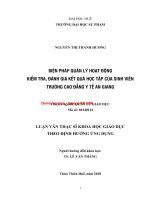 Biện pháp quản lý hoạt động kiểm tra   đánh giá kết quả học tập của sinh viên tại trường cao đẳng y tế an giang (tt) 