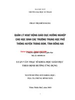 Quản lý hoạt động giáo dục hướng nghiệp cho học sinh các trường THPT huyện trảng bom, tỉnh đồng nai (tt) 