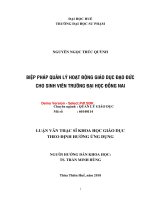 Biện pháp quản lý hoạt động giáo dục đạo đức cho sinh viên trường đại học đồng nai (tt) 
