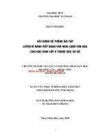 Xây dựng hệ thống bài tập luyện kĩ năng viết đoạn văn nghị luận văn học cho học sinh lớp 9 trung học cơ sở (tt) 