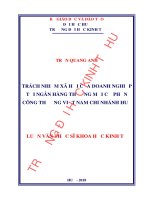 Trách nhiệm xã hội của doanh nghiệp tại ngân hàng thương mại cổ phần công thương việt nam chi nhánh huế