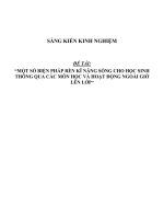 skkn một số BIỆN PHÁP rèn kĩ NĂNG SỐNG CHO học SINH lớp 4 THÔNG QUA các môn học và HOẠT ĐỘNG NGOÀI GIỜ lên lớp 