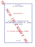 GIẢI QUYẾT VIỆC làm CHO LAO ĐỘNG NÔNG THÔN TRÊN địa bàn HUYỆN HƯỚNG hóa, TỈNH QUẢNG TRỊ