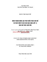 Hình thành năng lực phát biểu theo chủ đề và phát biểu tự do cho học sinh lớp 12 qua dạy học làm văn (tt) 