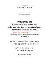 Xây dựng và sử dụng hệ thống bài tập phần phi kim lớp 11 nhằm phát triển năng lực thực hành hóa học cho học sinh trung học phổ thông (tt) 