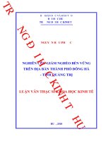 Nghiên cứu giảm nghèo bền vững trên địa bàn thành phố đông hà   tỉnh quảng trị 