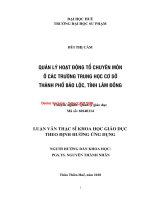Quản lý hoạt động tổ chuyên môn ở các trường trung học cơ sở thành phố bảo lộc, tỉnh lâm đồng (tt) 