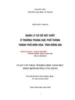 Quản lí cơ sở vật chất ở các trường trung học phổ thông thành phố biên hòa, tỉnh đồng nai (tt) 