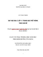 Dạy học địa lí lớp 11 trung học phổ thông theo chủ đề (t) 