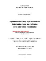 Biện pháp quản lý hoạt động trải nghiệm ở các trường THPT huyện long thành, tỉnh đồng nai (tt) 