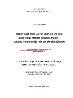 Quản lý hoạt động đào tạo nghề cho học sinh ở các trung tâm giáo dục nghề nghiệp   giáo dục thường xuyên trên địa bàn tỉnh đồng nai (tt) 