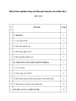 skkn một số kinh nghiệm nâng cao hiệu quả công tác chủ nhiệm lớp 1 