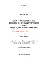Quản lý hoạt động đào tạo bồi dưỡng đội ngũ cán bộ trưởng, phó phòng thuộc sở, ban, ngành tỉnh an giang (tt) 