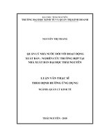 Quản lý nhà nước đối với hoạt động xuất bản  nghiên cứu trường hợp tại Nhà xuất bản Đại học Thái Nguyên (Luận văn thạc sĩ)
