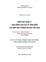 Biện pháp quản lý hoạt động giáo dục kỹ năng mềm cho sinh viên đại hoc cửu long (tt) 