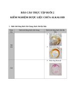 Báo cáo thí nghiệm dược liệu 2   bài 2