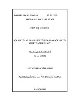 ĐỘC QUYỀN và PHÁP LUẬT về KIỂM SOÁT độc QUYỀN ở VIỆT NAM HIỆN NAY 