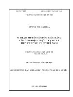 VI PHẠM QUYỀN sở hữu KIỂU DÁNG CÔNG NGHIỆP  THỰC TRẠNG và BIỆN PHÁP xử lý ở VIỆT NAM 