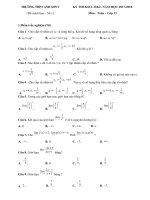 ĐỀ MINH HỌA KIỂM TRA HỌC KỲ TOÁN 11