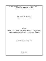 THỦ tục cấp, TỐNG đạt, THÔNG báo văn bản tố TỤNG THEO QUY ĐỊNH bộ LUẬT tố TỤNG dân sự năm 2015 