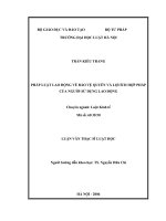 PHÁP LUẬT LAO ĐỘNG về bảo vệ QUYỀN và lợi ÍCH hợp PHÁP của NGƯỜI sử DỤNG LAO ĐỘNG 