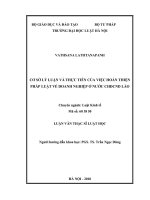 CƠ sở lý LUẬN và THỰC TIỄN của VIỆC HOÀN THIỆN PHÁP LUẬT về DOANH NGHIỆP ở nước CHDCND lào 