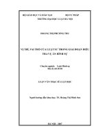 VỊ TRÍ, VAI TRÒ của LUẬT sư TRONG GIAI đoạn điều TRA vụ án HÌNH sự 