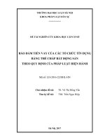 BẢO đảm TIỀN VAY của các tổ CHỨC tín DỤNG BẰNG THẾ CHẤP bất ĐỘNG sản THEO QUY ĐỊNH của PHÁP LUẬT HIỆN HÀNH 