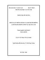 PHÁP LUẬT CHỐNG HÀNH VI CẠNH TRANH KHÔNG LÀNH MẠNH TRONG LĨNH vực QUẢNG cáo 