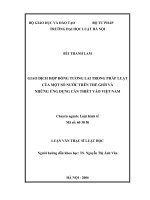 GIAO DỊCH hợp ĐỒNG TƯƠNG LAI TRONG PHÁP LUẬT của một số nước TRÊN THẾ GIỚI và NHỮNG ỨNG DỤNG cần THIẾT vào VIỆT NAM 