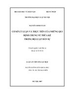 CƠ sở lý LUẬN và THỰC TIỄN của NHỮNG QUI ĐỊNH CHUNG về THỪA kế TRONG bộ LUẬT dân sự 