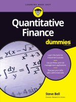 Quantitative finance for dummies (2016) by steve bell 