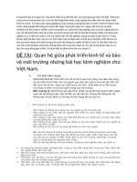 Mối quan hệ giữa phát triển kinh tế và bảo vệ môi trường