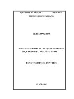 THỰC TIỄN THI HÀNH PHÁP LUẬT về QUẢNG cáo THỰC PHẨM CHỨC NĂNG ở VIỆT NAM 