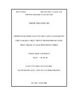 CHÍNH SÁCH, PHÁP LUẬT về VIỆC làm và GIẢI QUYẾT VIỆC làm QUA THỰC TIỄN ở THÀNH PHỐ đà NẴNG THỰC TRẠNG và GIẢI PHÁP HOÀN THIỆN 