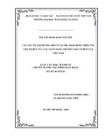 Các yếu tố ảnh hưởng đến tỷ lệ thu nhập ròng trên vốn chủ sở hữu của các ngân hàng thương mại cổ phần tại việt nam 