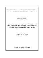 Phát triển dịch vụ bán lẻ tại ngân hàng thương mại cổ phần sài gòn   hà nội  luận văn thạc sĩ kinh tế 