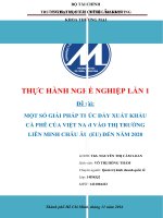 MỘT SỐ GIẢI PHÁP THÚC ĐẨY XUẤT KHẨU CÀ PHÊ CỦA VIỆT NAM VÀO THỊ TRƯỜNG LIÊN MINH CHÂU ÂU (EU) ĐẾN NĂM 2020