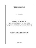 Quản lý dự án đầu tư xây dựng sử dụng vốn nhà nước tại quận bắc từ liêm, thành phố hà nội 