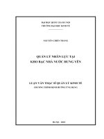 Quản lý nhân lực tại kho bạc nhà nước hưng yên 